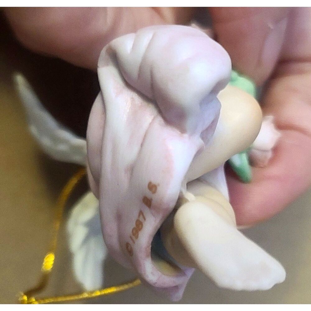 Rare Vintage Angel Bisque 1987 B.S.B. Shackman Ornament Cupid with‎ Flowers - Picture 5 of 8